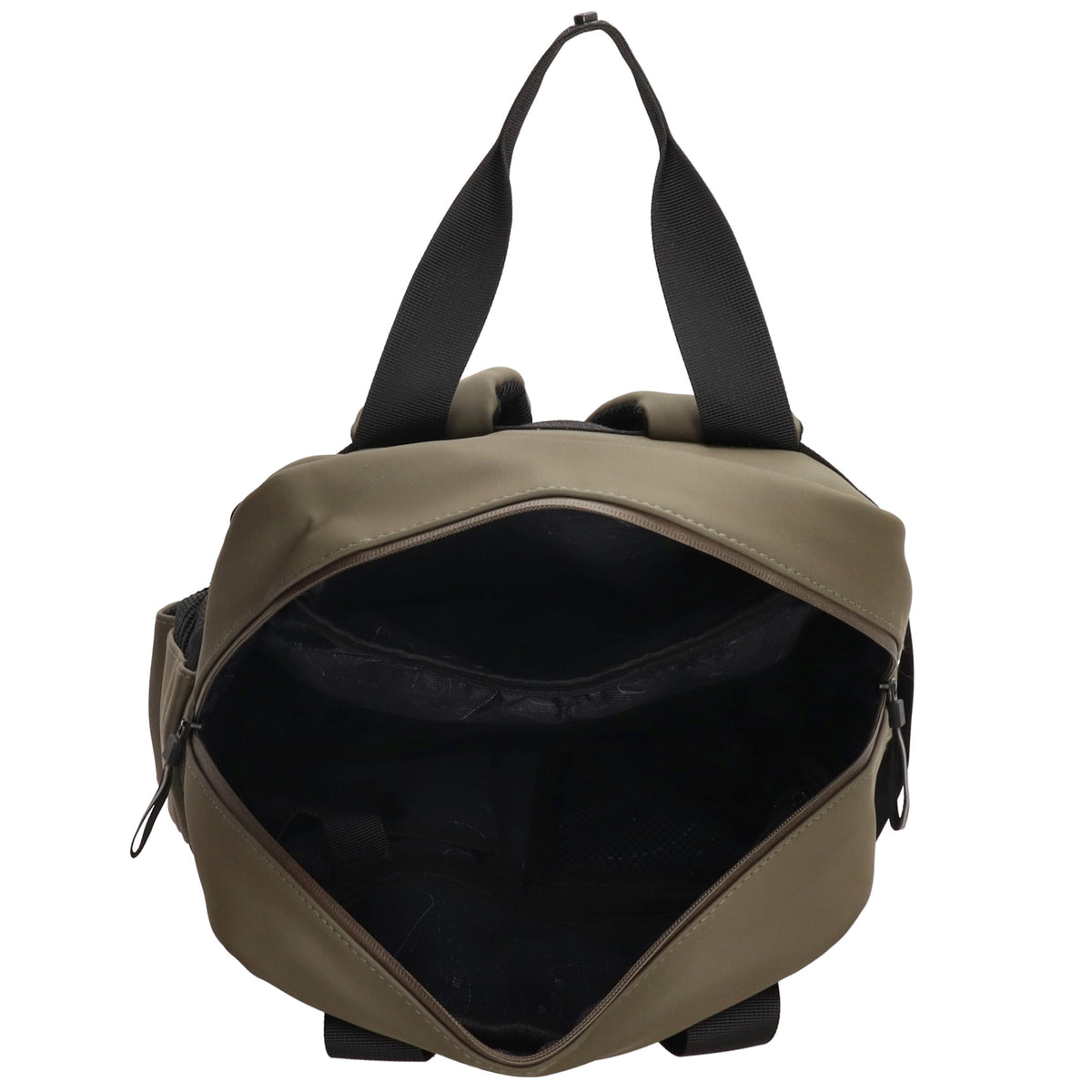 Schul-| Businessrucksack 40 x 37cm wasserabweisend in Olivgrün mit Reißverschluss - leder-accessoires.com
