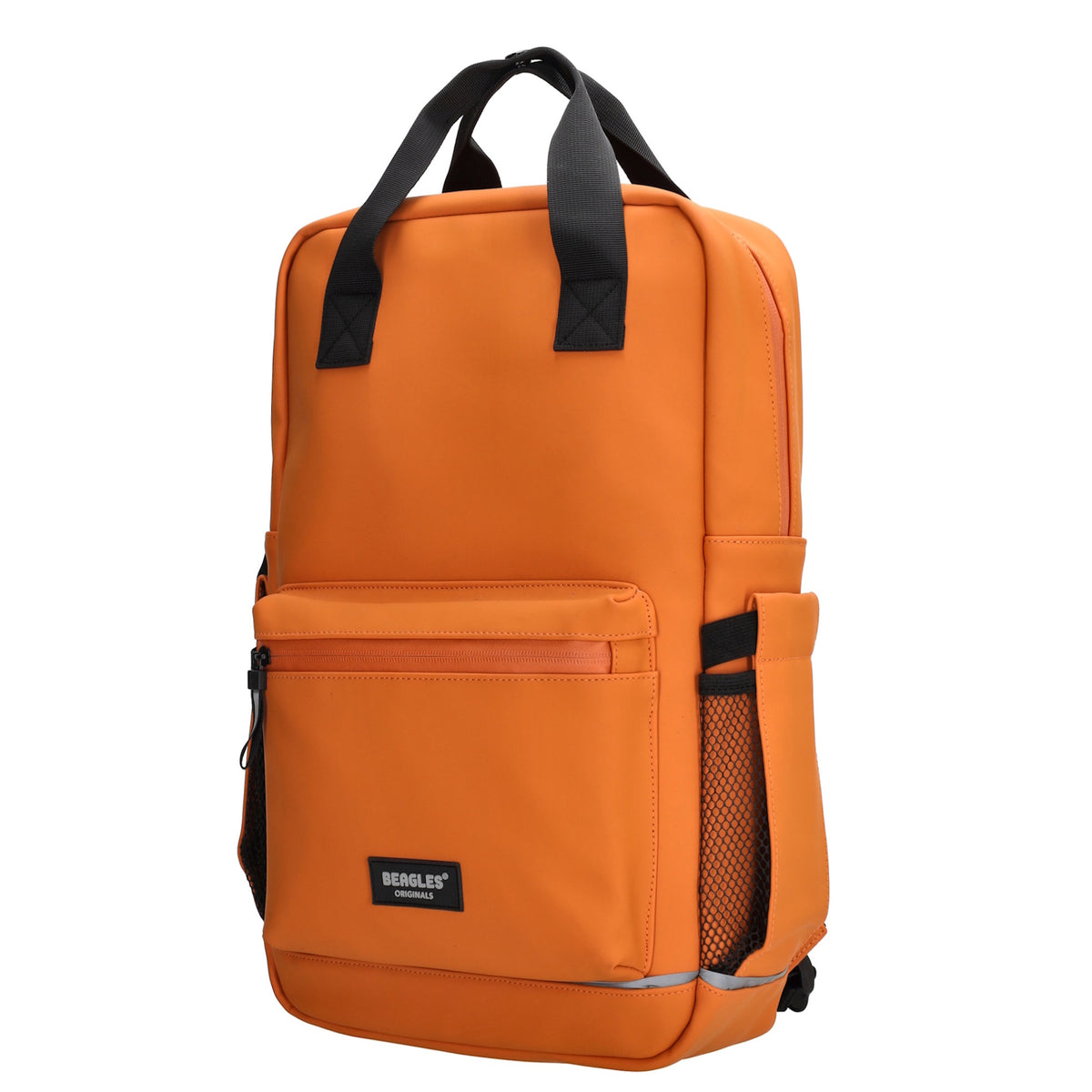 Schul-| Businessrucksack 40 x 37cm wasserabweisend in Orange mit Reißverschluss - leder-accessoires.com