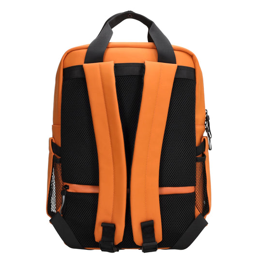 Schul-| Businessrucksack 40 x 37cm wasserabweisend in Orange mit Reißverschluss - leder-accessoires.com