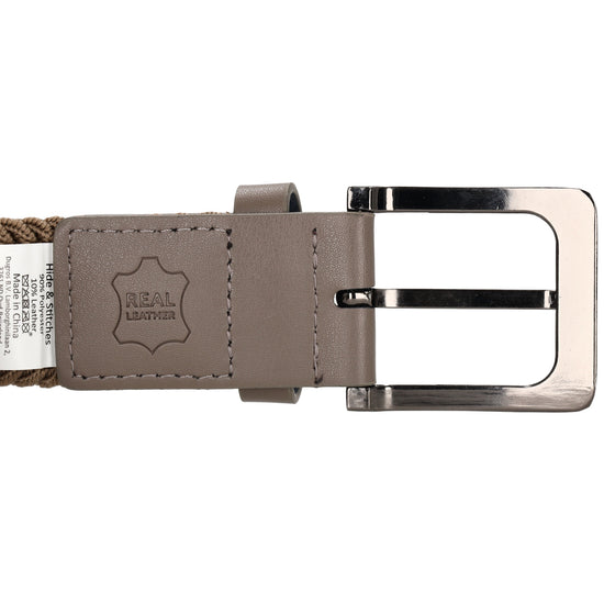 Stretchgürtel|Bandgürtel 35mm in Taupe mit Dornschließe - leder-accessoires.com