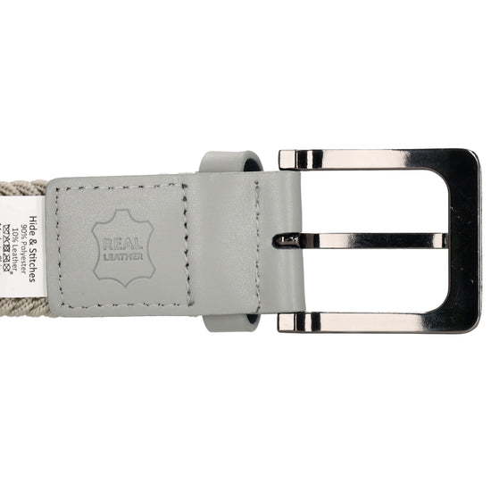 Stretchgürtel|Bandgürtel 35mm in Beige mit Dornschließe - leder-accessoires.com