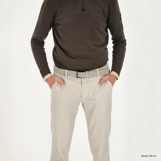 Stretchgürtel|Bandgürtel 35mm in Beige mit Dornschließe - leder-accessoires.com