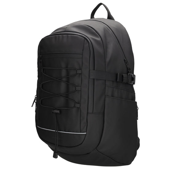 Laptoprucksack 46x34cm in Schwarz mit Kordelzug vorne - leder-accessoires.com