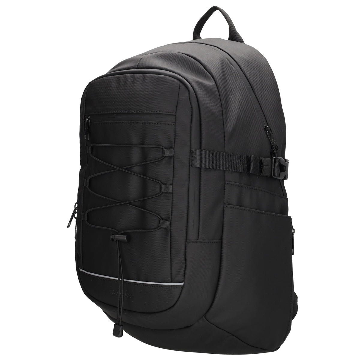 Laptoprucksack 46x34cm in Schwarz mit Kordelzug vorne - leder-accessoires.com