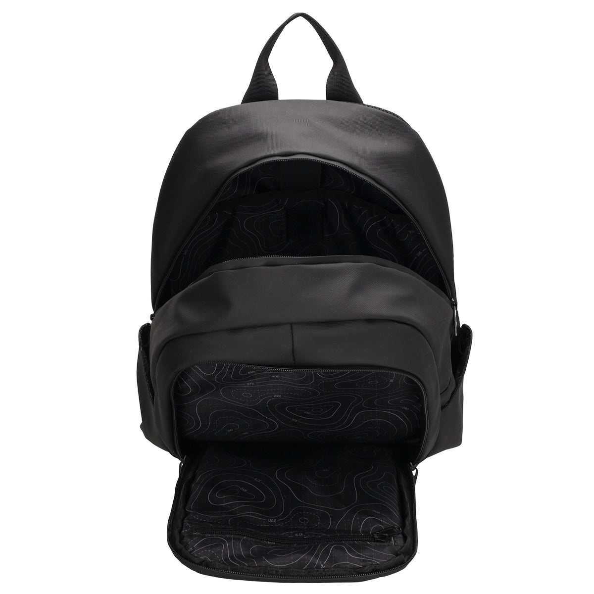 Laptoprucksack 46x34cm in Schwarz mit Kordelzug vorne - leder-accessoires.com