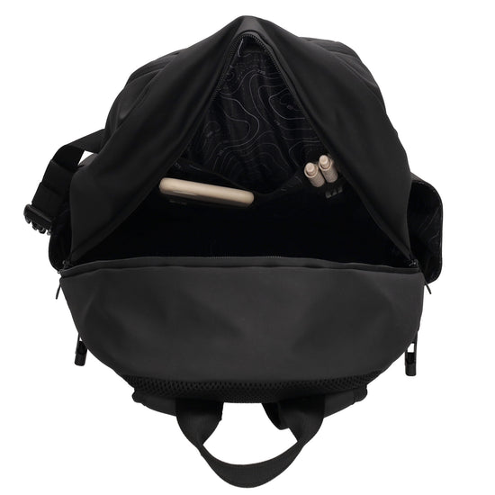 Laptoprucksack 46x34cm in Schwarz mit Kordelzug vorne - leder-accessoires.com