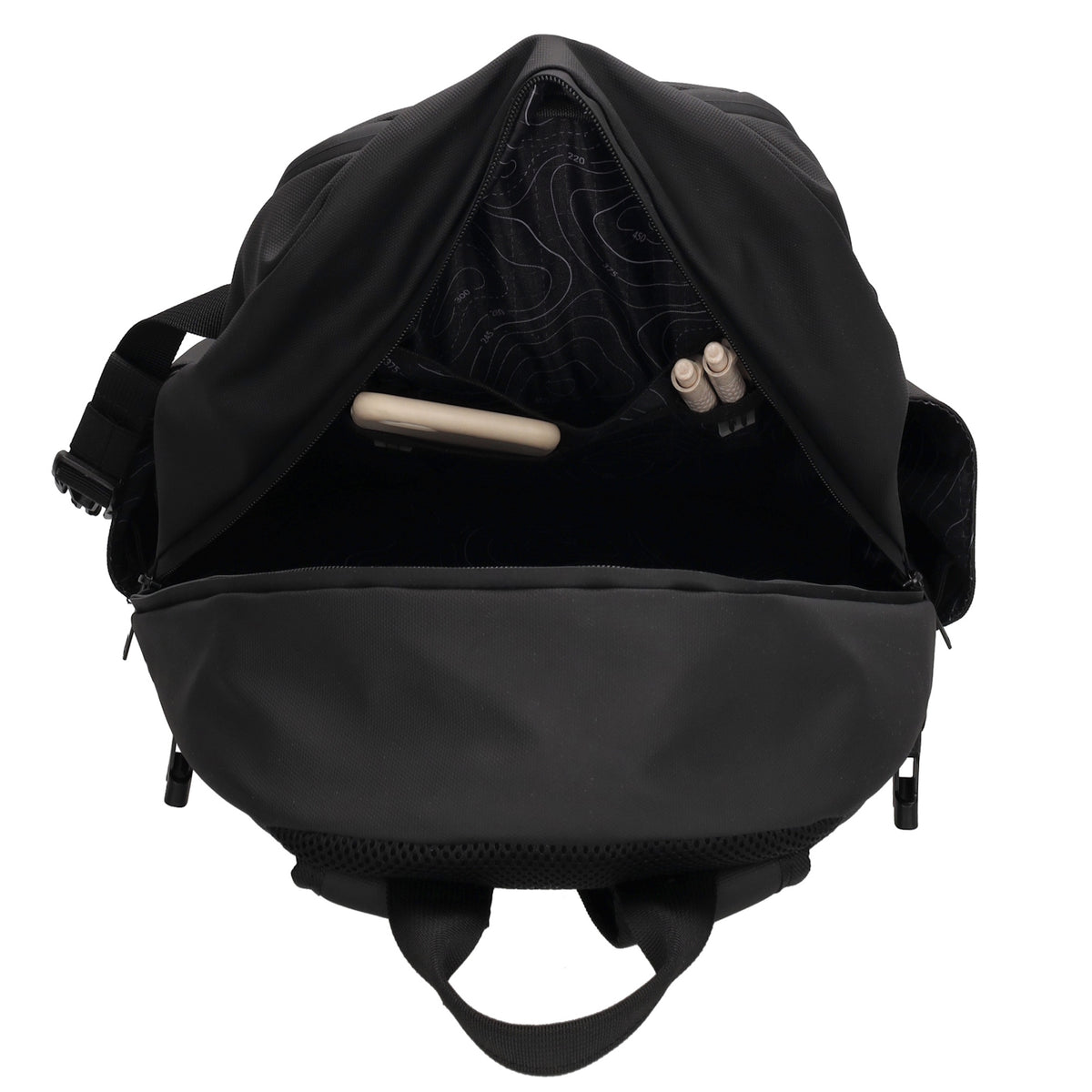 Laptoprucksack 46x34cm in Schwarz mit Kordelzug vorne - leder-accessoires.com