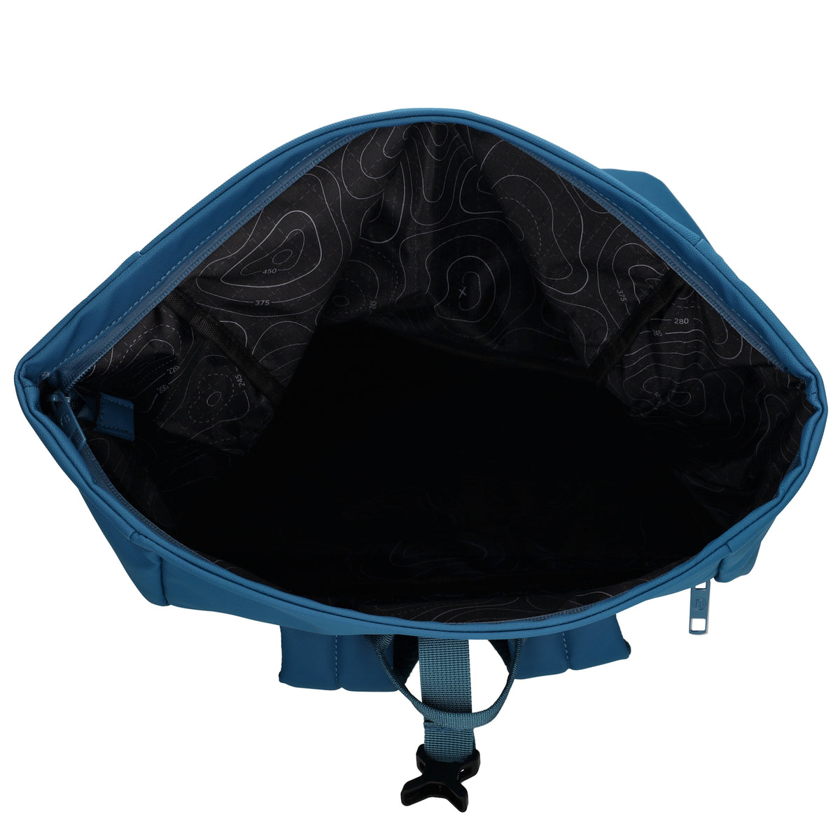Rolltop-Rucksack 48x28cm in Jeansblau mit Umschlag und Reißverschluss - leder-accessoires.com