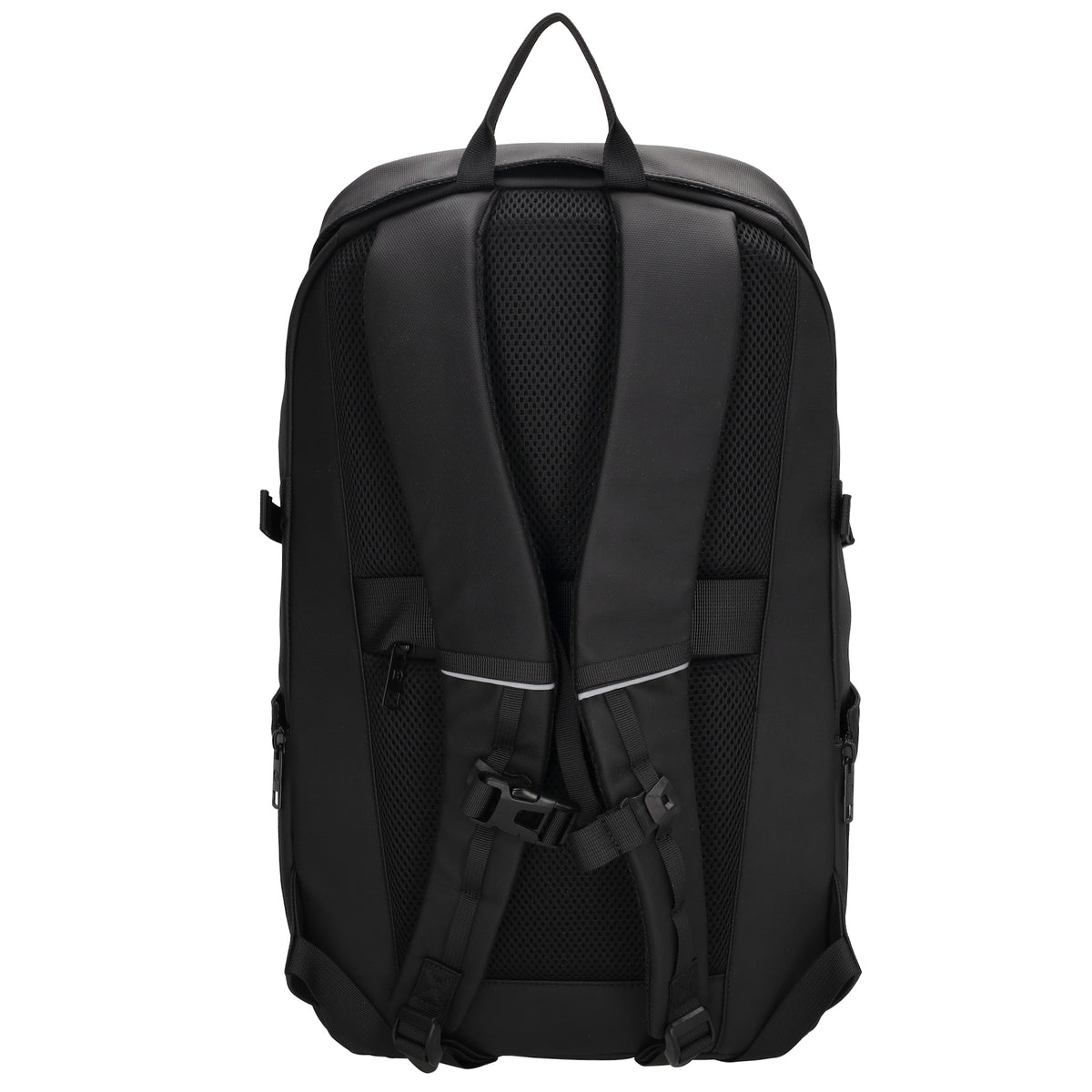 Rucksack 47x30cm in Schwarz mit Brustgurt und Aufsteckfunktion - leder-accessoires.com