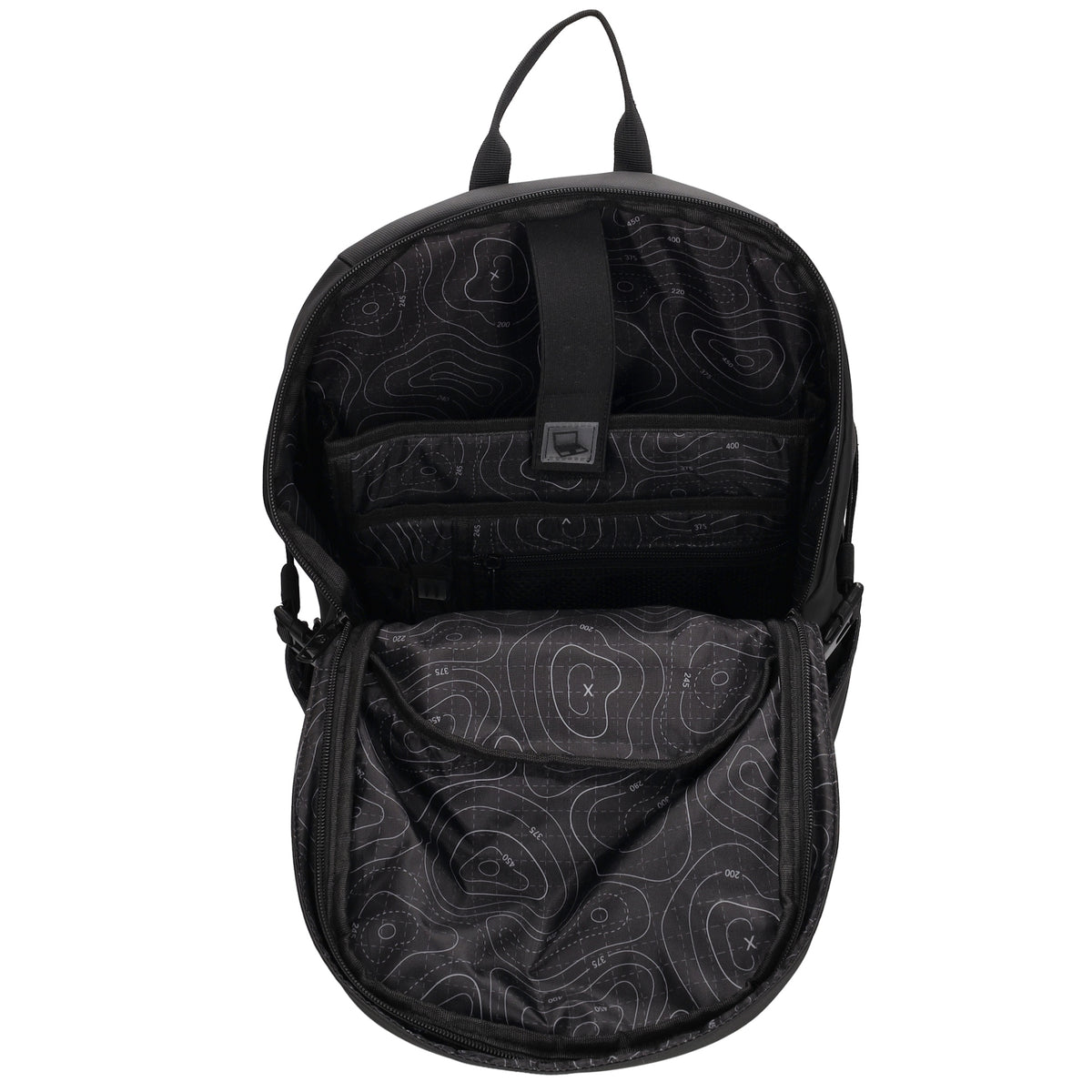 Rucksack 47x30cm in Schwarz mit Brustgurt und Aufsteckfunktion - leder-accessoires.com