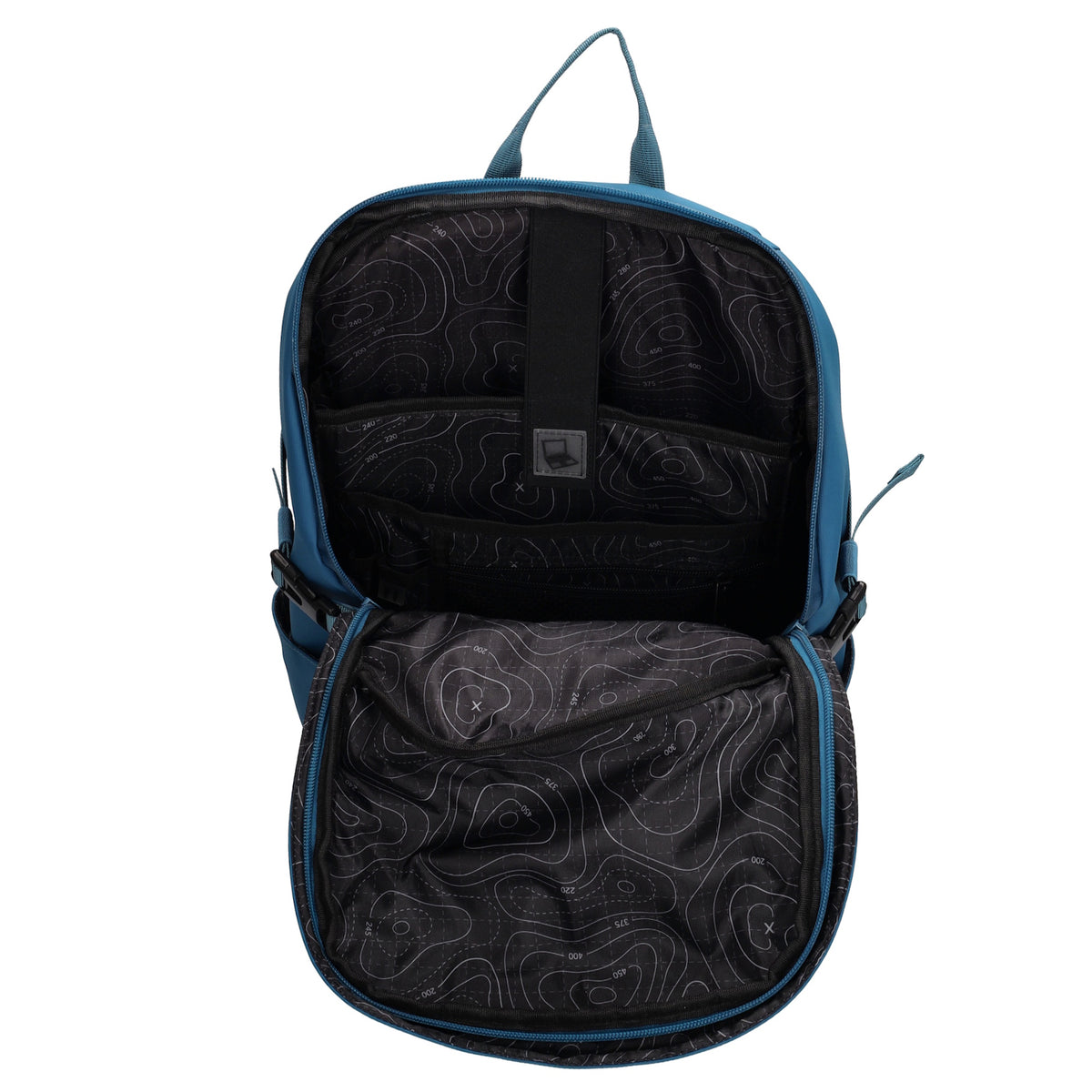 Rucksack 47x30cm in Jeansblau mit Brustgurt und Aufsteckfunktion - leder-accessoires.com