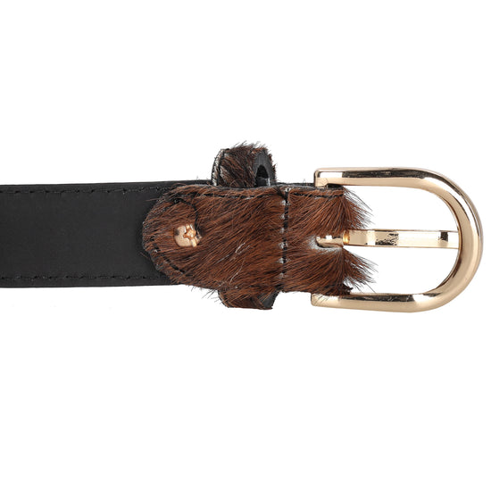 Ledergürtel 25mm in Kuh|Braun mit Dornschließe in Gold - leder-accessoires.com