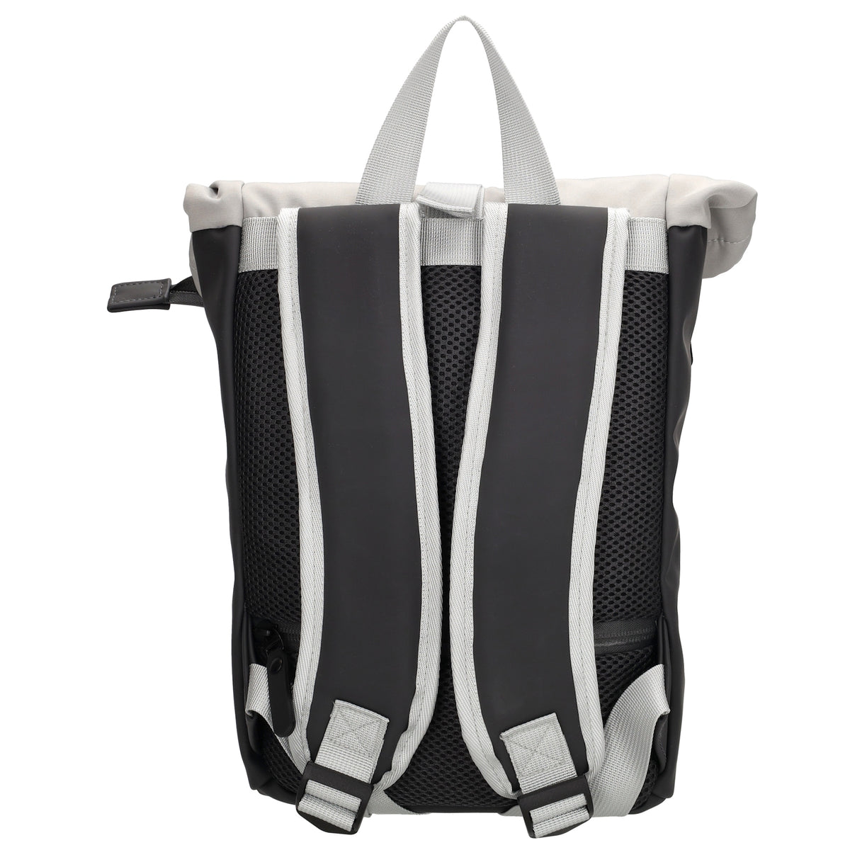 Rucksack 38x29cm in Grau mit Überschlag und Reißverschluss - leder-accessoires.com