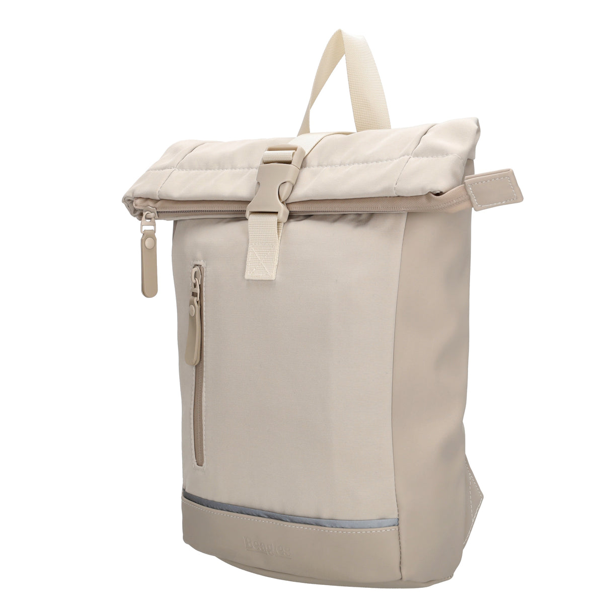 Rucksack 38x29cm in Beige | Creme mit Überschlag und Reißverschluss - leder-accessoires.com