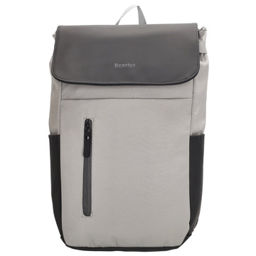 Grauer Laptoprucksack 26x41,5cm für 17,3 Zoll mit Trolleyband & Sicherheitsfach - leder-accessoires.com