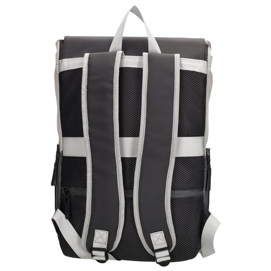 Grauer Laptoprucksack 26x41,5cm für 17,3 Zoll mit Trolleyband & Sicherheitsfach - leder-accessoires.com
