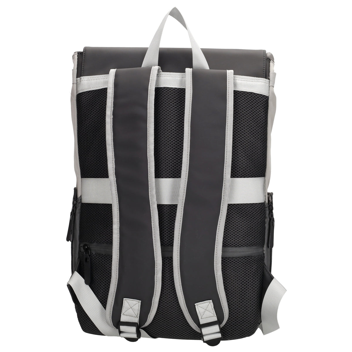 Grauer Laptoprucksack 26x41,5cm für 17,3 Zoll mit Trolleyband & Sicherheitsfach - leder-accessoires.com