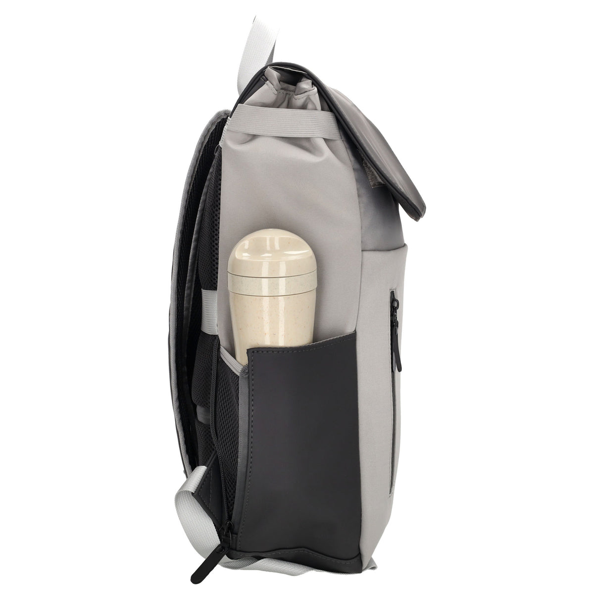 Grauer Laptoprucksack 26x41,5cm für 17,3 Zoll mit Trolleyband & Sicherheitsfach - leder-accessoires.com