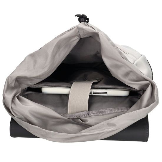 Grauer Laptoprucksack 26x41,5cm für 17,3 Zoll mit Trolleyband & Sicherheitsfach - leder-accessoires.com
