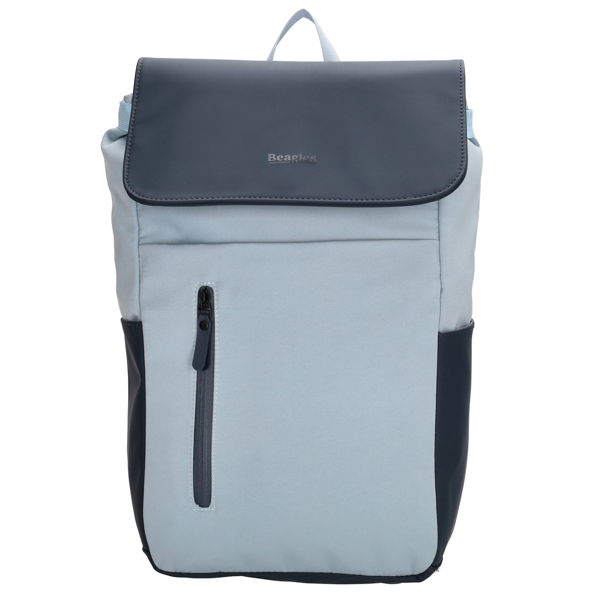 Hellblauer Laptoprucksack 26x41,5cm bis 17,3 Zoll mit vielen Fächern - leder-accessoires.com