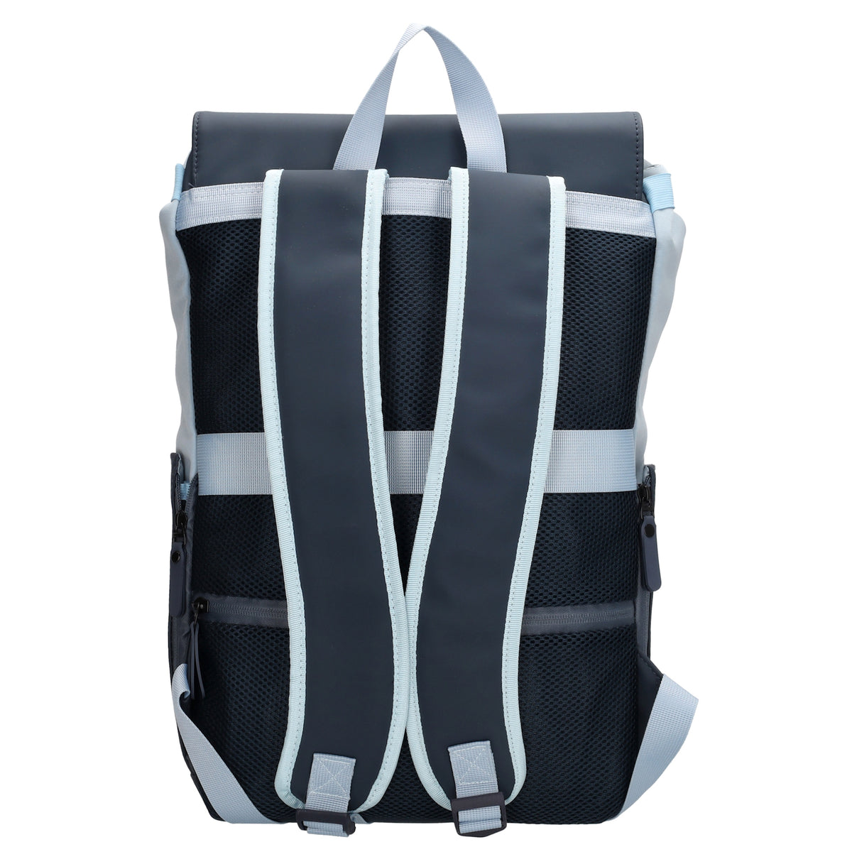 Hellblauer Laptoprucksack 26x41,5cm bis 17,3 Zoll mit vielen Fächern - leder-accessoires.com