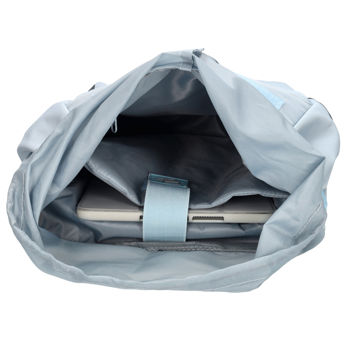 Hellblauer Laptoprucksack 26x41,5cm bis 17,3 Zoll mit vielen Fächern - leder-accessoires.com
