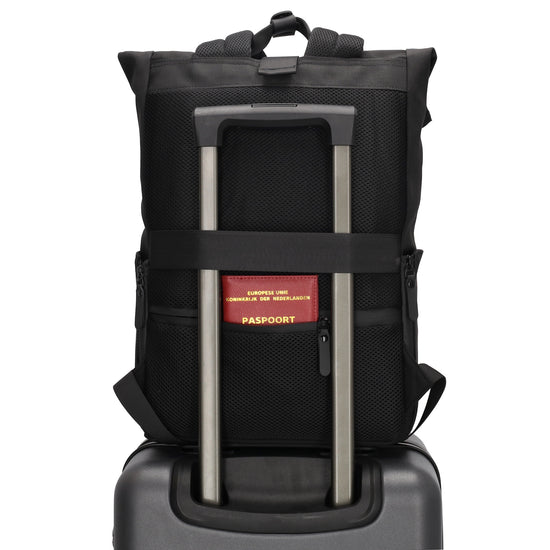 Laptoprucksack 53x28cm in Schwarz mit zusätzlichen Griffen - leder-accessoires.com