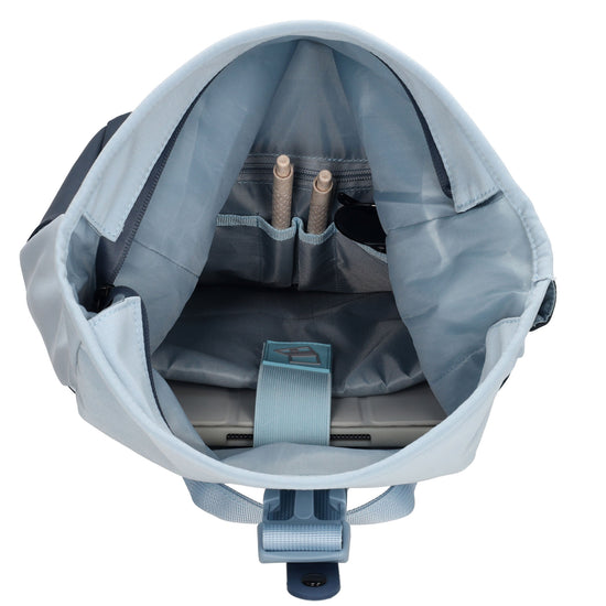 Laptoprucksack 53x28cm in Hellblau|Marine mit zusätzlichen Griffen - leder-accessoires.com
