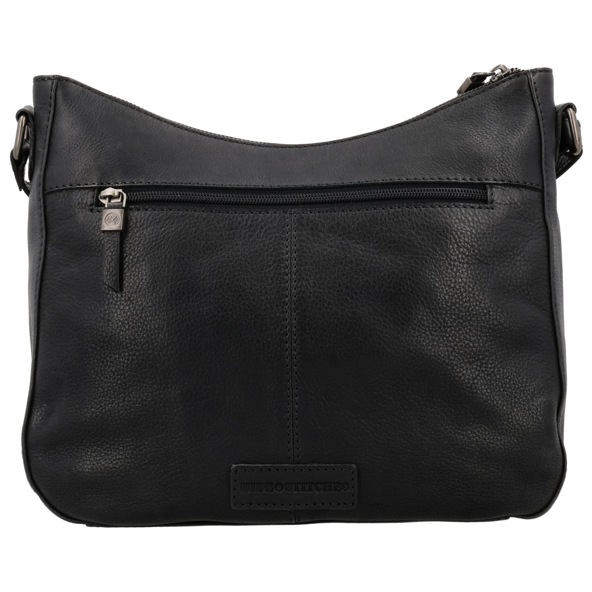 Schwarze Leder Umhängetasche 30x26cm mit Flechtoptik - leder-accessoires.com