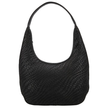 Leder Flechttasche 40x24cm in Schwarz Damen - leder-accessoires.com