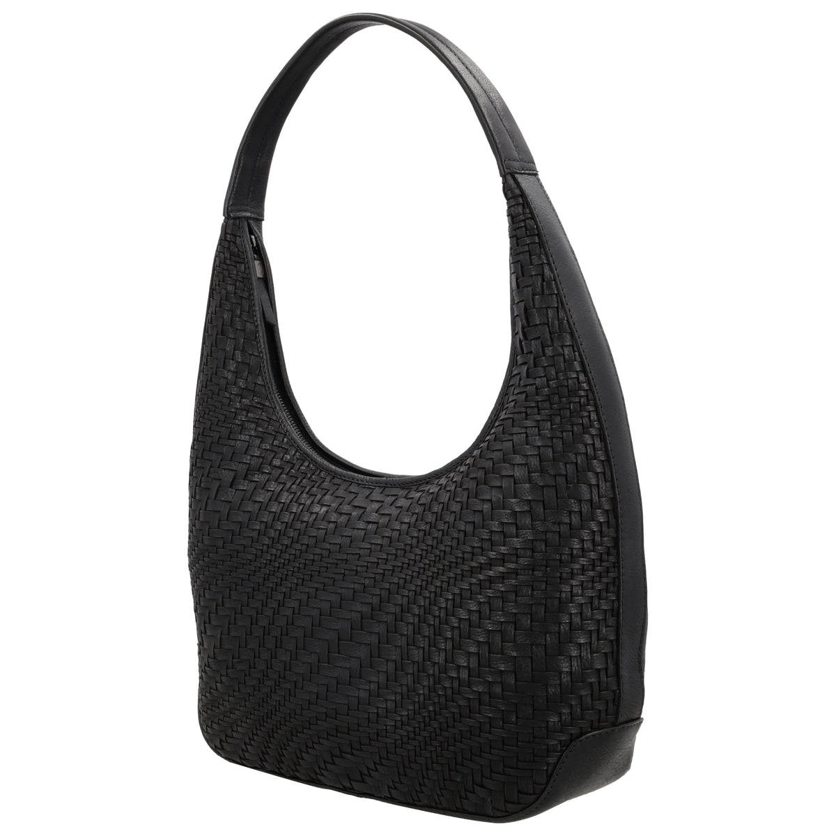 Leder Flechttasche 40x24cm in Schwarz Damen - leder-accessoires.com