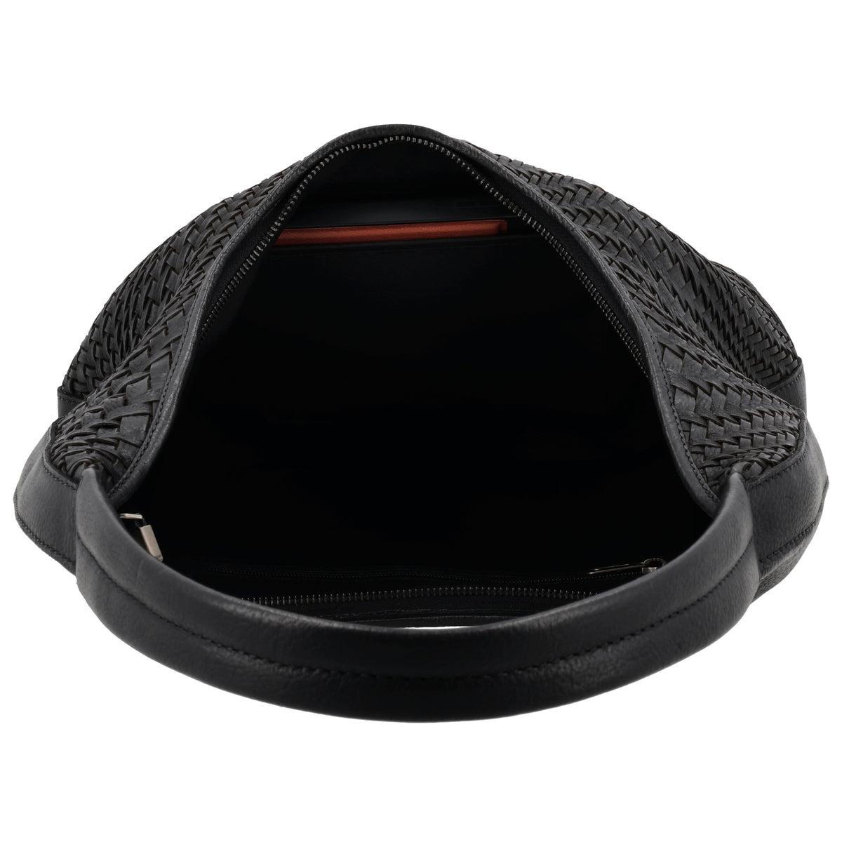 Leder Flechttasche 40x24cm in Schwarz Damen - leder-accessoires.com