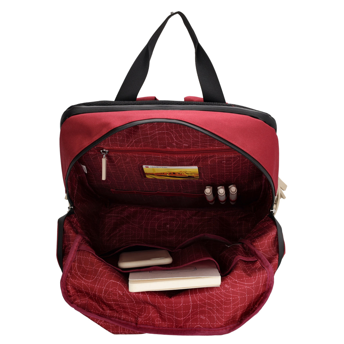 Rucksack 31 x 44 x 12cm in Burgunder aus Nylon|Polyester - leder-accessoires.com