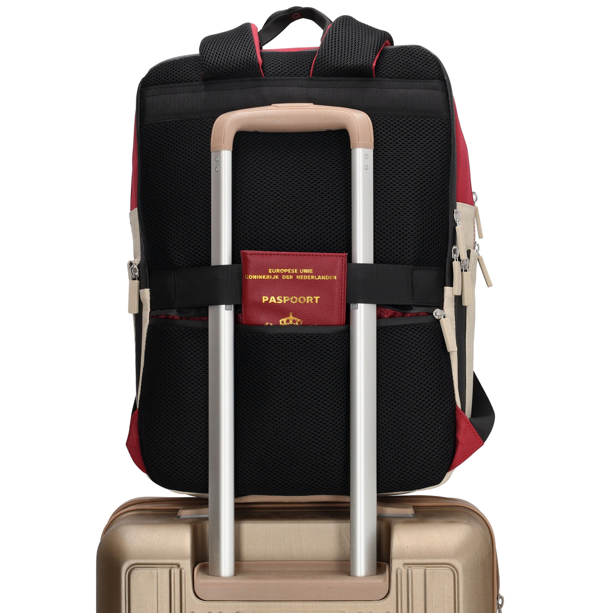 Rucksack 31 x 44 x 12cm in Burgunder aus Nylon|Polyester - leder-accessoires.com