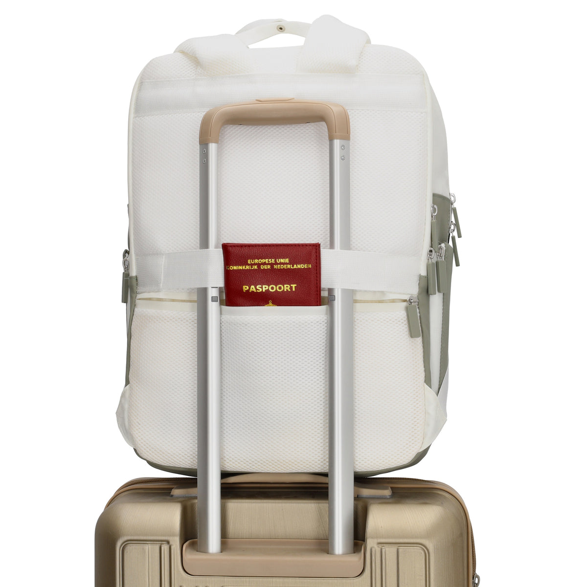 Rucksack 31 x 44 x 12cm in Natur Grün aus Nylon|Polyester - leder-accessoires.com