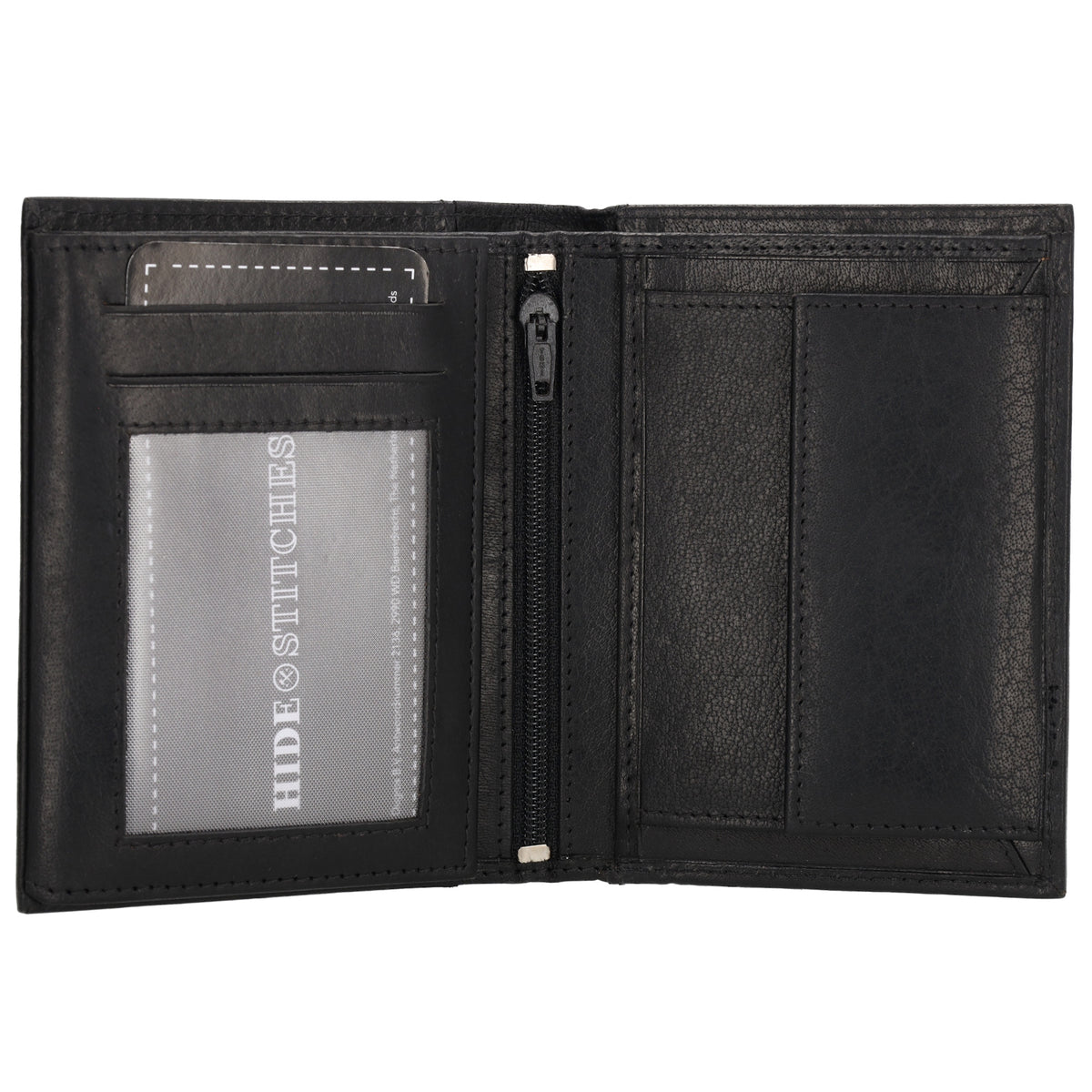 Geldbörse Hochformat 9x12cm in Schwarz aus Leder - leder-accessoires.com