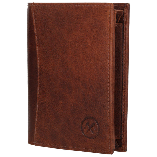 Geldbörse Hochformat 9x12cm in Cognac aus Leder - leder-accessoires.com