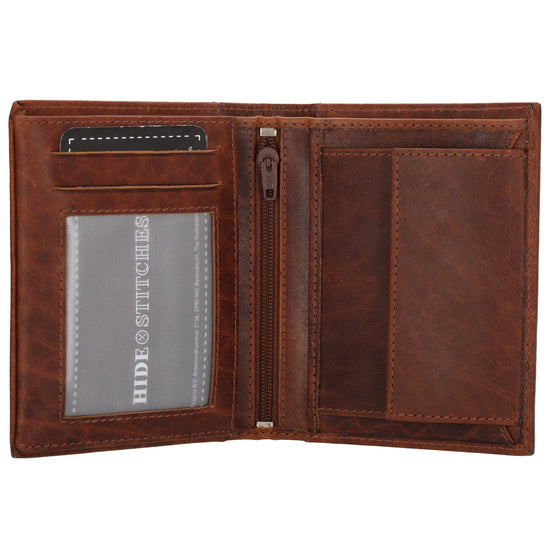 Geldbörse Hochformat 9x12cm in Cognac aus Leder - leder-accessoires.com