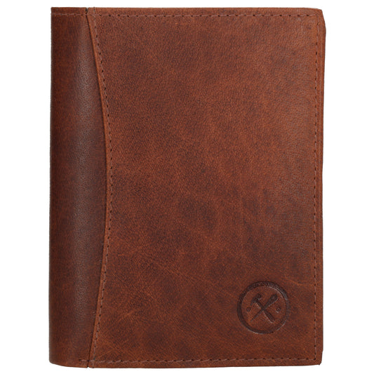 Geldbörse Hochformat 9x12cm in Cognac aus Leder - leder-accessoires.com