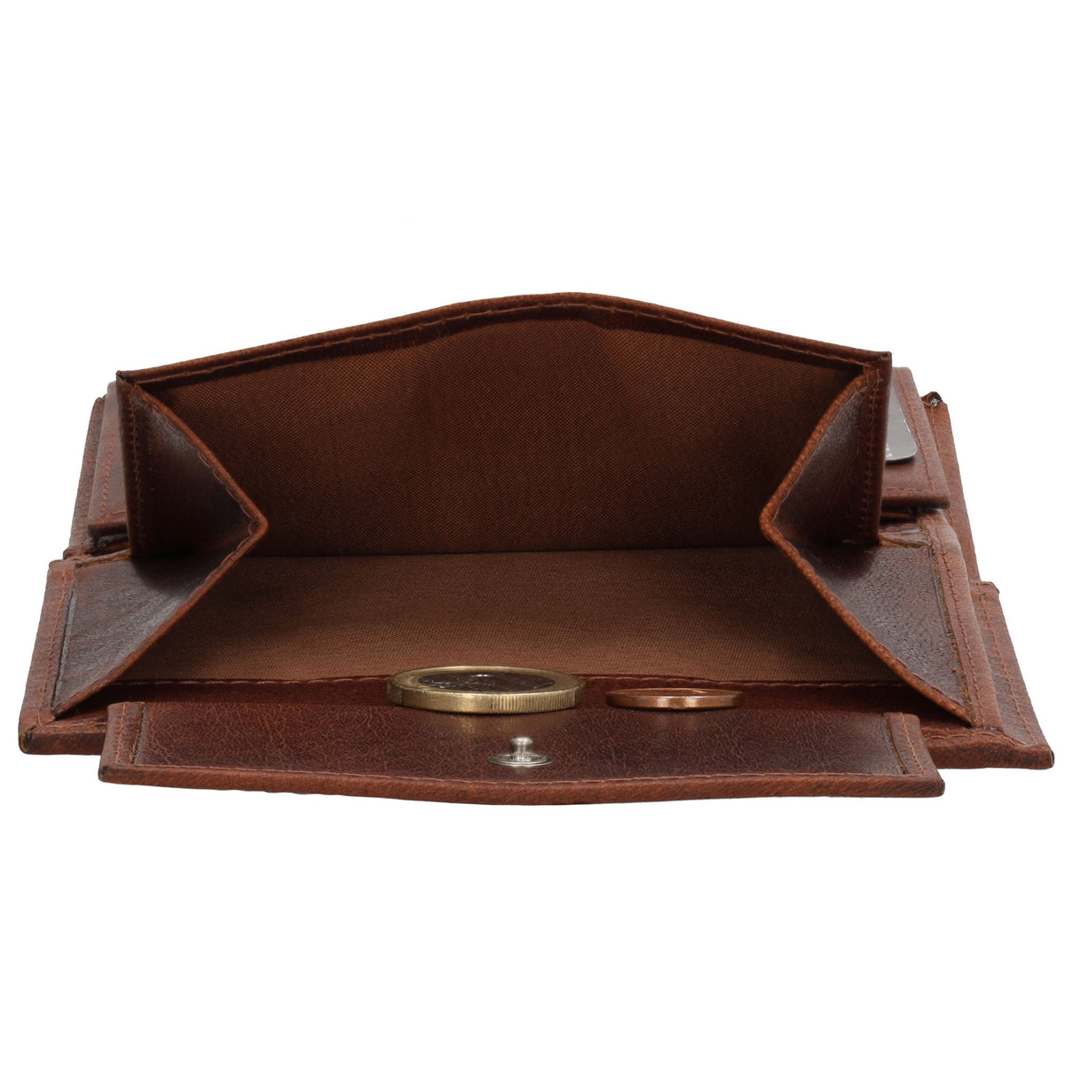 Geldbörse Hochformat 9x12cm in Cognac aus Leder - leder-accessoires.com