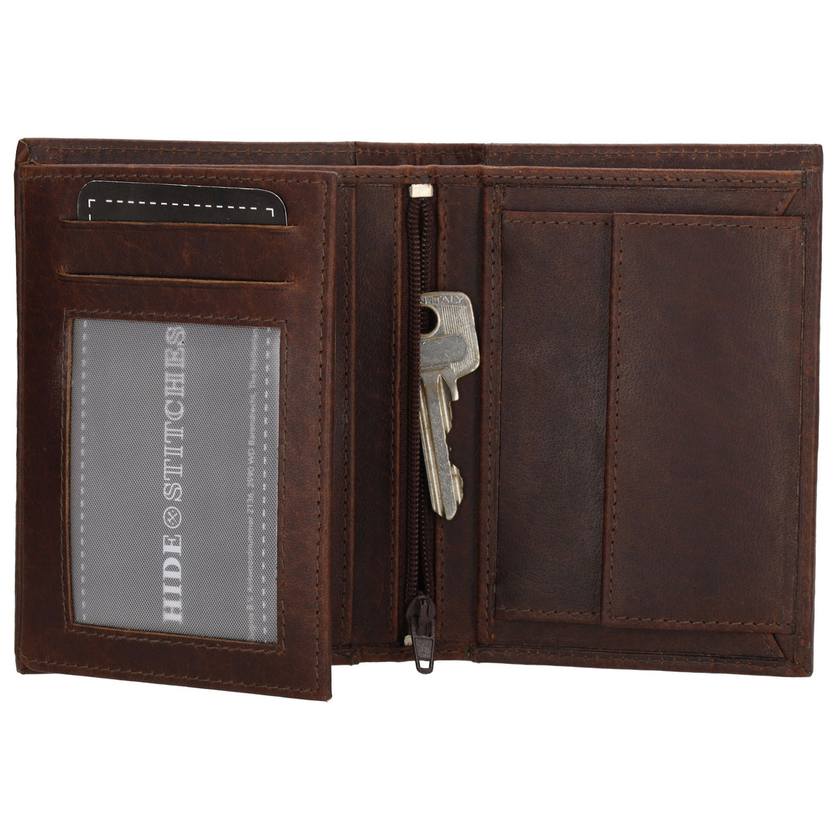 Geldbörse Hochformat 9x12cm in Braun aus Leder - leder-accessoires.com