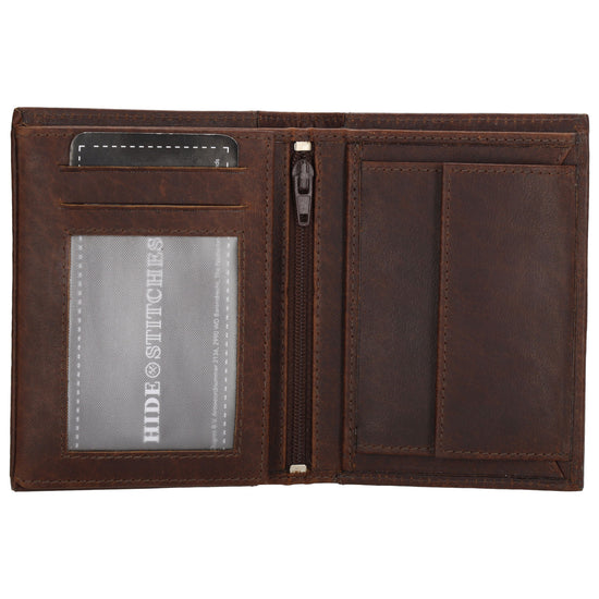 Geldbörse Hochformat 9x12cm in Braun aus Leder - leder-accessoires.com