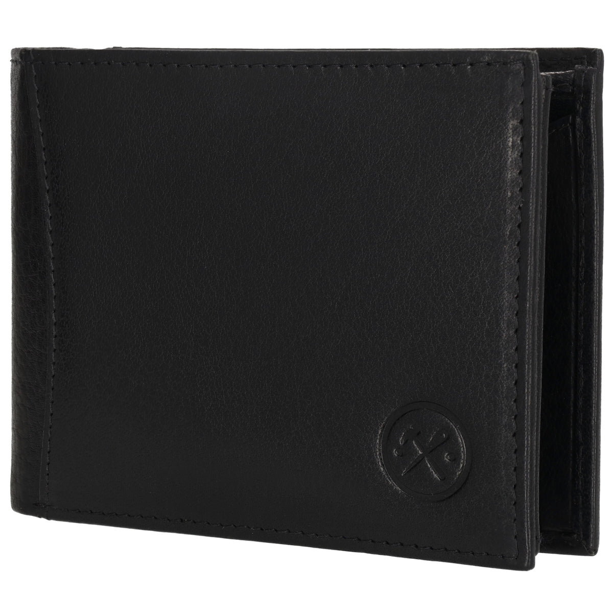 Geldbörse Querformat 9x12cm in Schwarz aus Leder - leder-accessoires.com