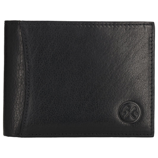 Geldbörse Querformat 9x12cm in Schwarz aus Leder - leder-accessoires.com