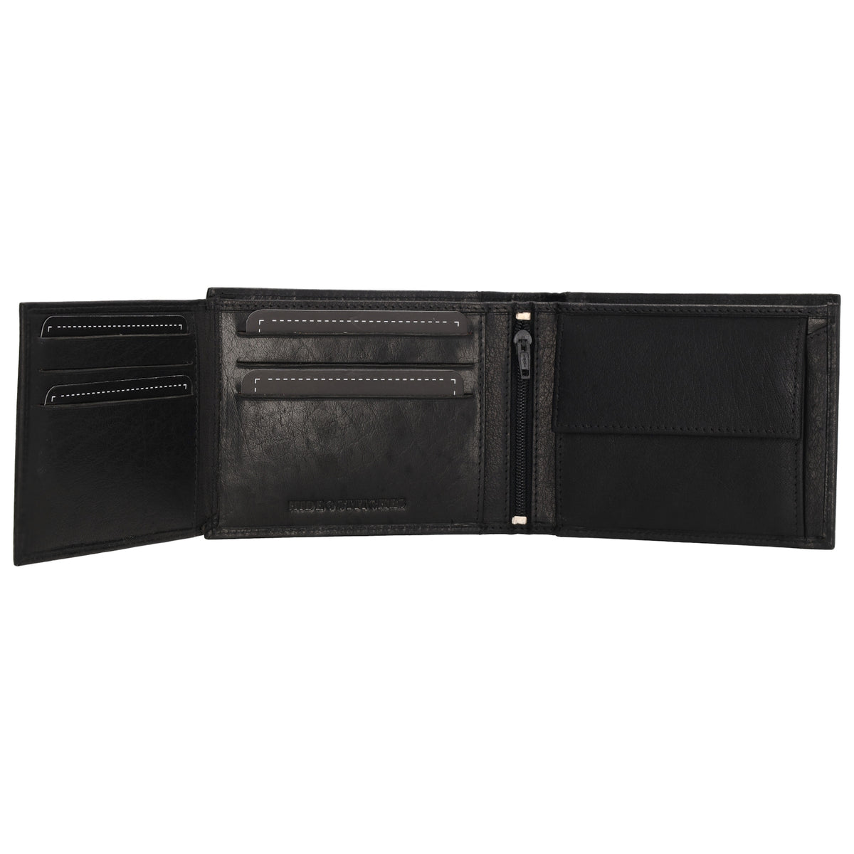 Geldbörse Querformat 9x12cm in Schwarz aus Leder - leder-accessoires.com