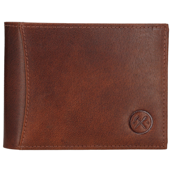 Geldbörse Querformat 9x12cm in Cognac aus Leder - leder-accessoires.com
