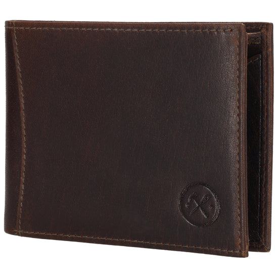 Geldbörse Querformat 9x12cm in Dunkelbraun aus Leder - leder-accessoires.com