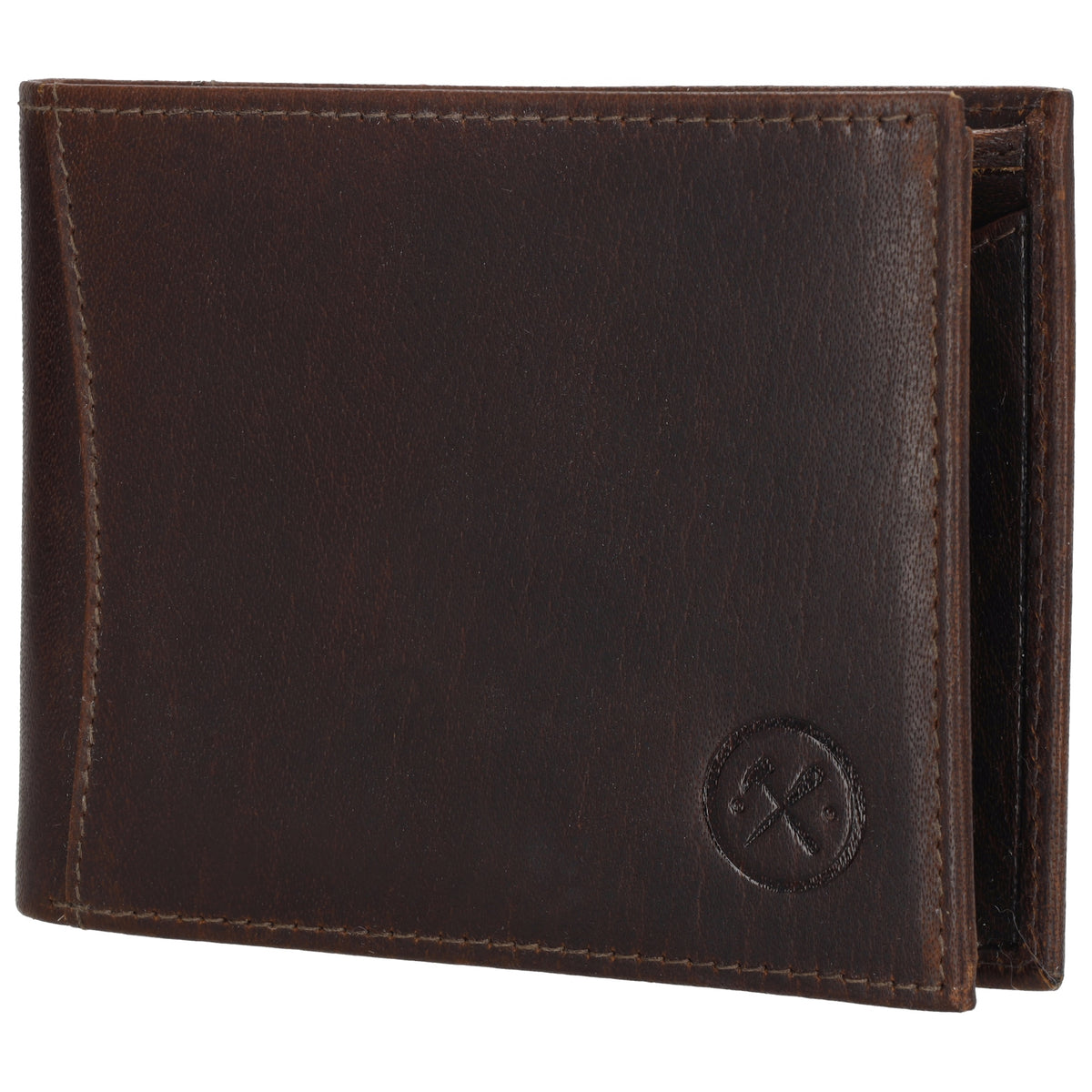 Geldbörse Querformat 9x12cm in Dunkelbraun aus Leder - leder-accessoires.com