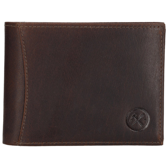 Geldbörse Querformat 9x12cm in Dunkelbraun aus Leder - leder-accessoires.com