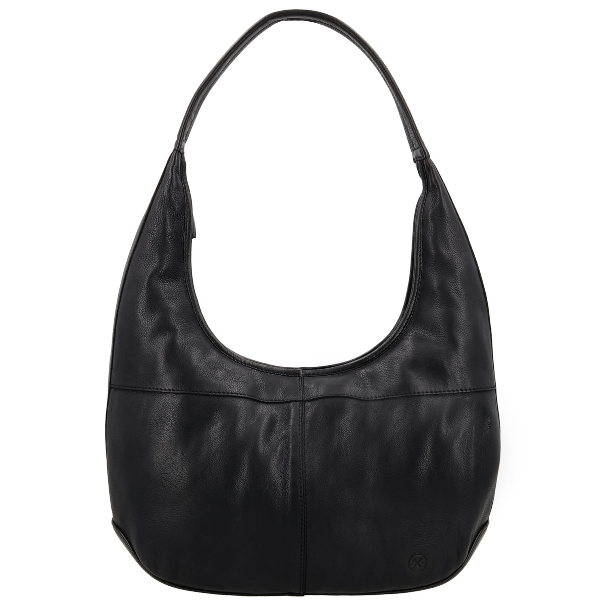 Umhängetasche| Beuteltasche 40x40cm aus Leder in Schwarz mit Reißverschluss - leder-accessoires.com
